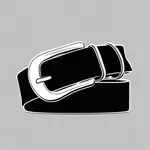 narrow black belt with rounded silver buckle and metal keeper image